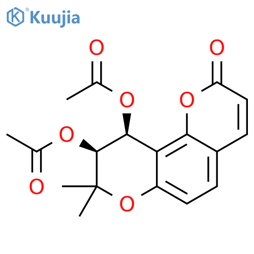 2H,8H-Benzo[1,2-b:3,4-b']dipyran-2-one, 9,10-bis(acetyloxy)-9,10-dihydro-8,8-dimethyl-, (9S,10S)- structure