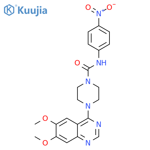 4-(6,7-dimethoxy-4-quinazolinyl)-N-(4-nitrophenyl)-1-piperazinecarboxamide structure