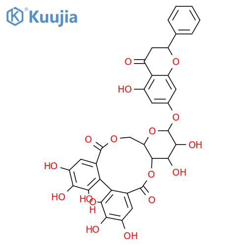 5,7-Dihydroxyflavanone; (S)-form, 7-O-[4,6-[(S)-4,4',5,5',6,6'-Hexahydroxydiphenoyl]-β-D-glucopyranoside] structure