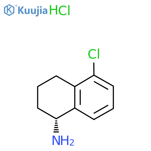 (1R)-5-Chloro-1,2,3,4-tetrahydronaphthalen-1-amine;hydrochloride structure