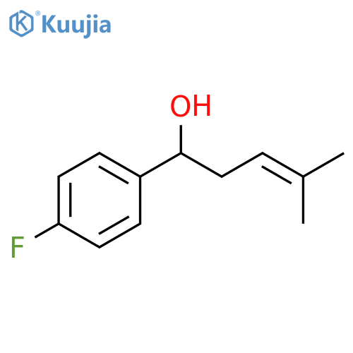 1-(4-fluorophenyl)-4-methylpent-3-en-1-ol structure