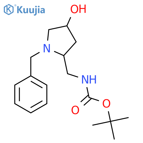 tert-butyl N-[(1-benzyl-4-hydroxypyrrolidin-2-yl)methyl]carbamate structure