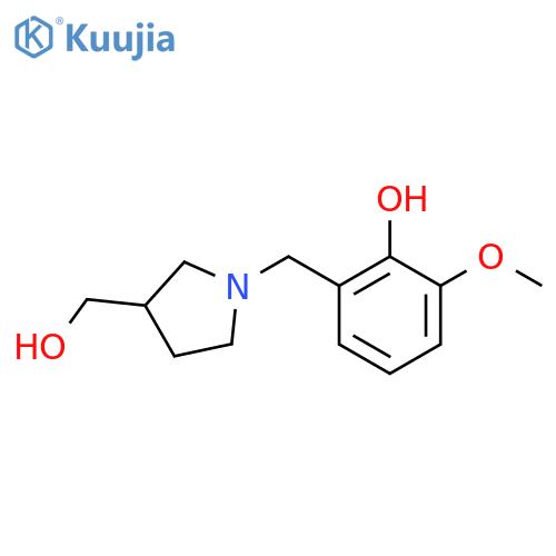 2-((3-(Hydroxymethyl)pyrrolidin-1-yl)methyl)-6-methoxyphenol structure