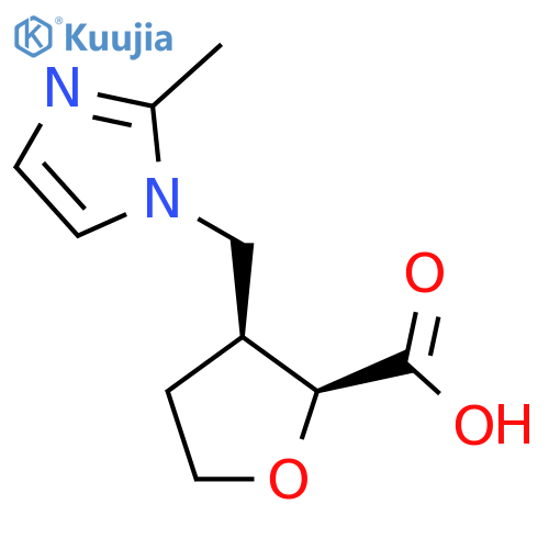 rac-(2R,3R)-3-(2-methyl-1H-imidazol-1-yl)methyloxolane-2-carboxylic acid structure