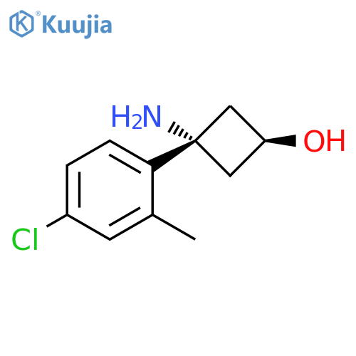 (1s,3s)-3-amino-3-(4-chloro-2-methylphenyl)cyclobutan-1-ol structure