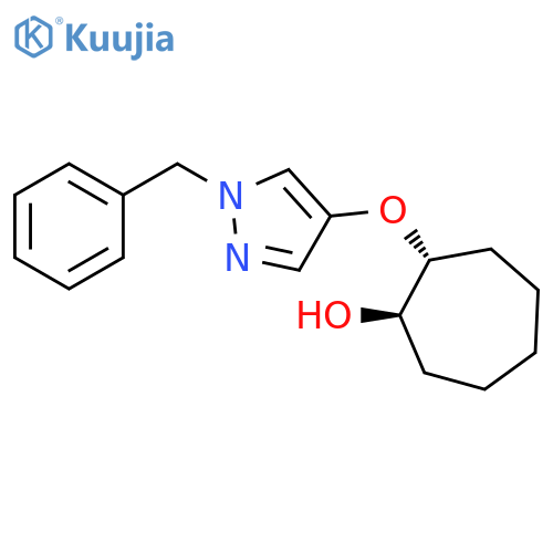 (1R,2R)-2-(1-benzyl-1H-pyrazol-4-yl)oxycycloheptan-1-ol structure