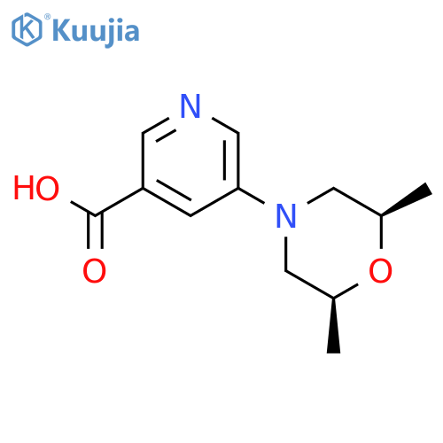 5-(2,6-Dimethylmorpholin-4-yl)pyridine-3-carboxylic acid structure