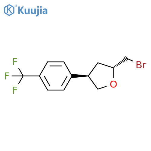 (2R,4R)-2-(bromomethyl)-4-4-(trifluoromethyl)phenyloxolane structure