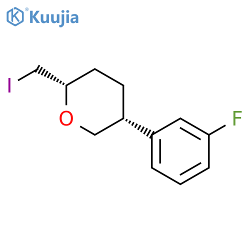 (2S,5R)-5-(3-fluorophenyl)-2-(iodomethyl)oxane structure