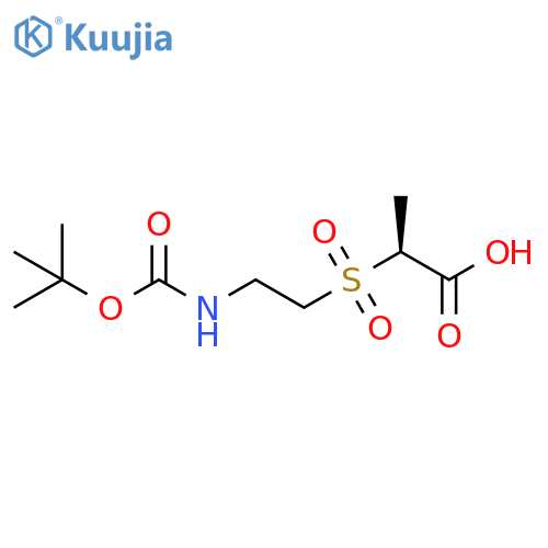 (2S)-2-(2-{(tert-butoxy)carbonylamino}ethanesulfonyl)propanoic acid structure