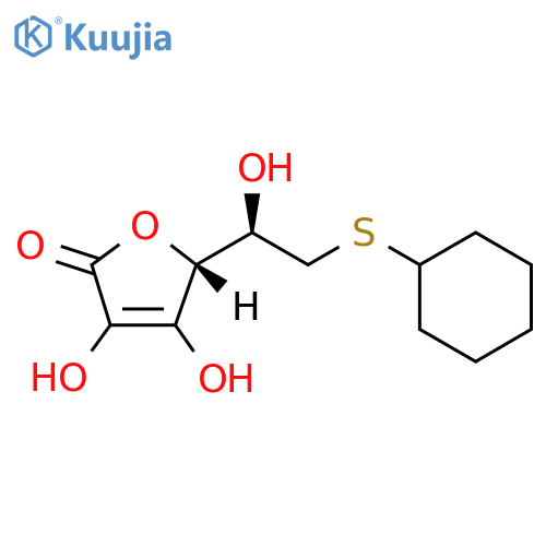(5R)-5-(1R)-2-(cyclohexylsulfanyl)-1-hydroxyethyl-3,4-dihydroxy-2,5-dihydrofuran-2-one structure