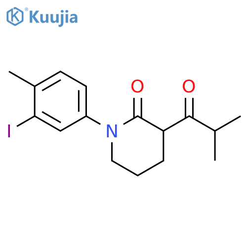 1-(3-iodo-4-methylphenyl)-3-(2-methylpropanoyl)piperidin-2-one structure