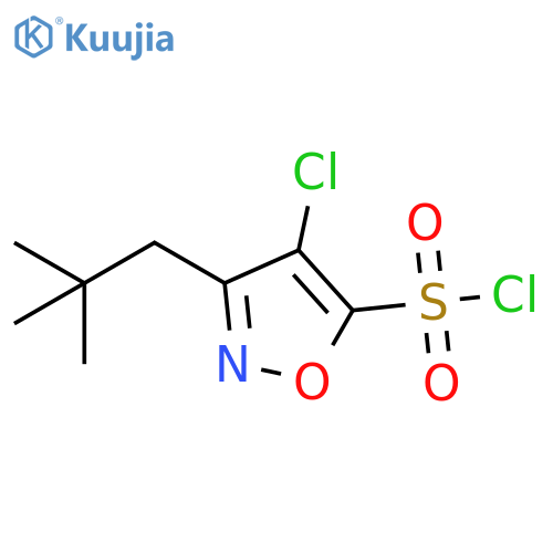 4-chloro-3-(2,2-dimethylpropyl)-1,2-oxazole-5-sulfonyl chloride structure