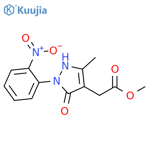 Methyl 2-[5-methyl-2-(2-nitrophenyl)-3-oxo-1H-pyrazol-4-yl]acetate structure