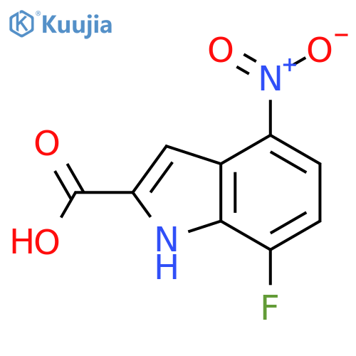 7-fluoro-4-nitro-1H-indole-2-carboxylic acid structure
