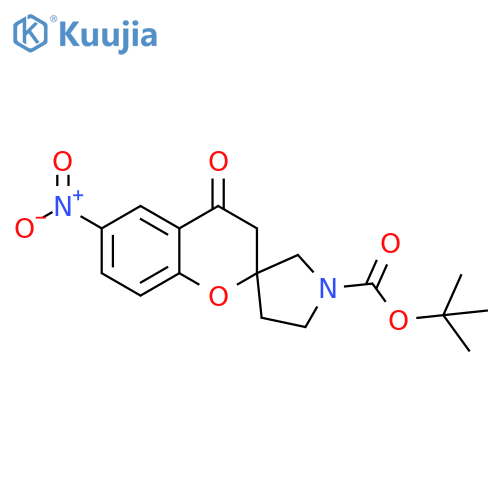 tert-butyl 6-nitro-4-oxo-3,4-dihydrospiro1-benzopyran-2,3'-pyrrolidine-1'-carboxylate structure