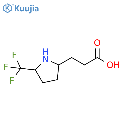 3-5-(trifluoromethyl)pyrrolidin-2-ylpropanoic acid structure