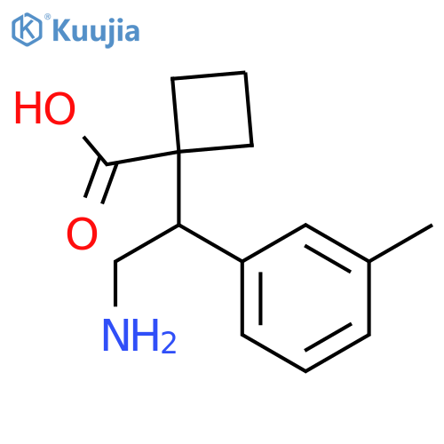 1-2-amino-1-(3-methylphenyl)ethylcyclobutane-1-carboxylic acid structure