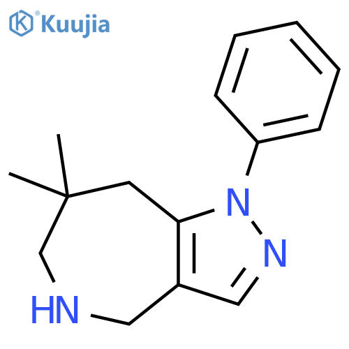 7,7-dimethyl-1-phenyl-1H,4H,5H,6H,7H,8H-pyrazolo4,3-cazepine structure