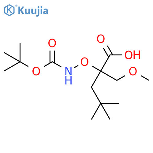 2-({(tert-butoxy)carbonylamino}oxy)-2-(methoxymethyl)-4,4-dimethylpentanoic acid structure