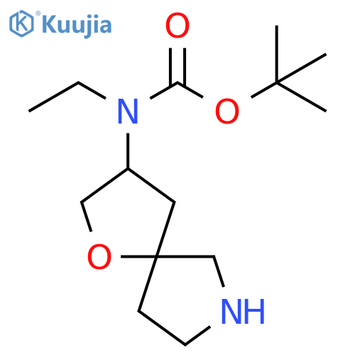 tert-butyl N-ethyl-N-{1-oxa-7-azaspiro4.4nonan-3-yl}carbamate structure