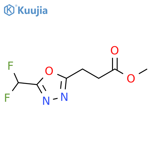 methyl 3-5-(difluoromethyl)-1,3,4-oxadiazol-2-ylpropanoate structure