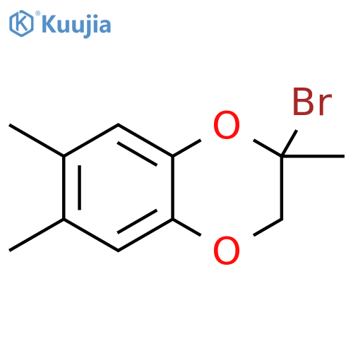 2-bromo-2,6,7-trimethyl-2,3-dihydro-1,4-benzodioxine structure