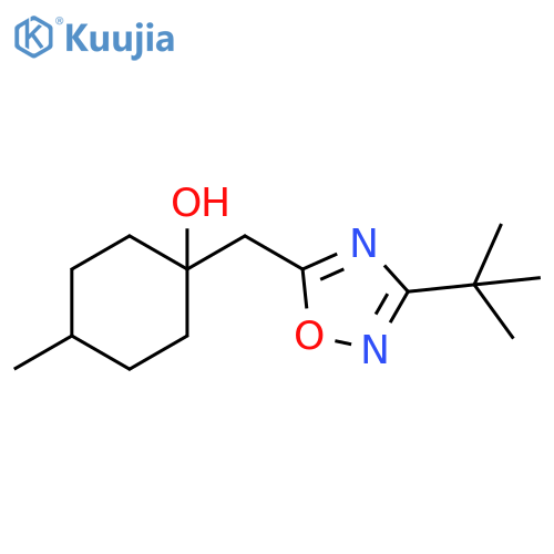 1-(3-tert-butyl-1,2,4-oxadiazol-5-yl)methyl-4-methylcyclohexan-1-ol structure