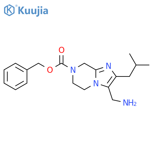 benzyl 3-(aminomethyl)-2-(2-methylpropyl)-5H,6H,7H,8H-imidazo1,2-apyrazine-7-carboxylate structure