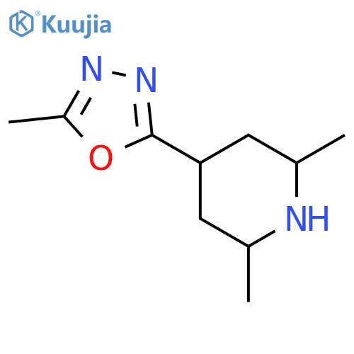 2,6-dimethyl-4-(5-methyl-1,3,4-oxadiazol-2-yl)piperidine structure