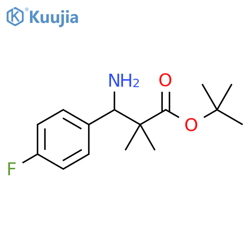 tert-butyl 3-amino-3-(4-fluorophenyl)-2,2-dimethylpropanoate structure
