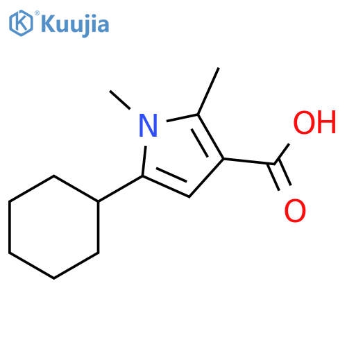 5-cyclohexyl-1,2-dimethyl-1H-pyrrole-3-carboxylic acid structure
