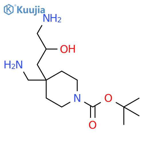tert-butyl 4-(3-amino-2-hydroxypropyl)-4-(aminomethyl)piperidine-1-carboxylate structure