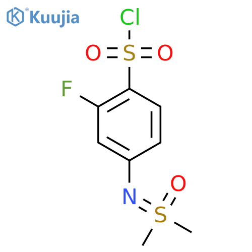 4-{dimethyl(oxo)-lambda6-sulfanylideneamino}-2-fluorobenzene-1-sulfonyl chloride structure