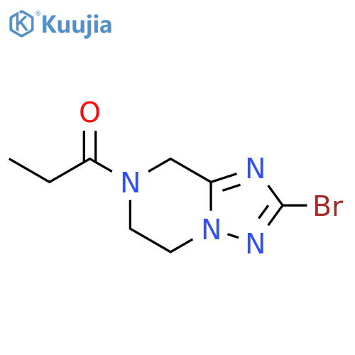 1-{2-bromo-5H,6H,7H,8H-1,2,4triazolo1,5-apyrazin-7-yl}propan-1-one structure