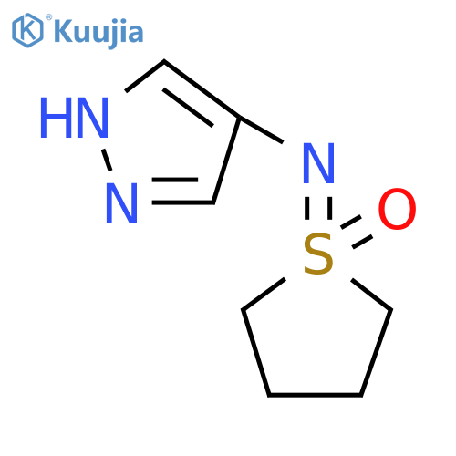 1-(1H-pyrazol-4-yl)imino-1lambda6-thiolan-1-one structure