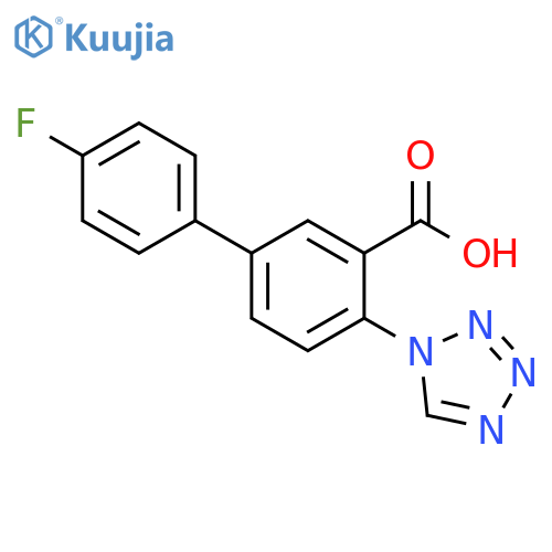 [1,1'-Biphenyl]-3-carboxylic acid, 4'-fluoro-4-(1H-tetrazol-1-yl)- structure