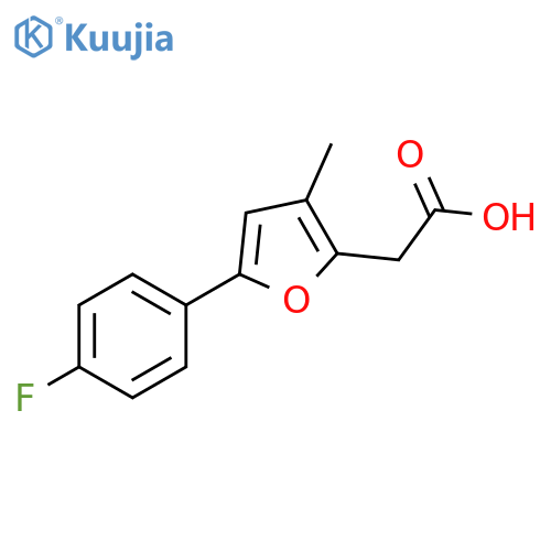2-5-(4-fluorophenyl)-3-methylfuran-2-ylacetic acid structure