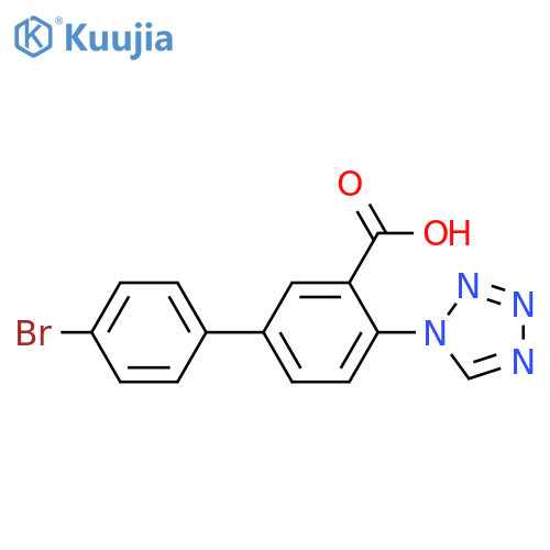 [1,1'-Biphenyl]-3-carboxylic acid, 4'-bromo-4-(1H-tetrazol-1-yl)- structure