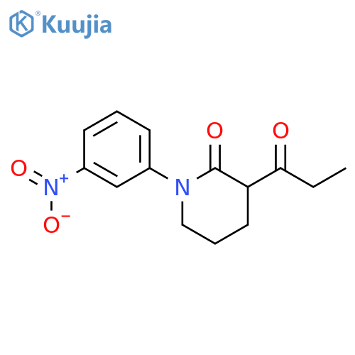2-Piperidinone, 1-(3-nitrophenyl)-3-(1-oxopropyl)- structure