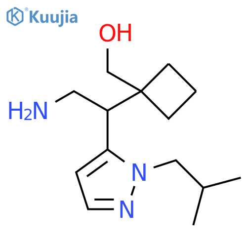 (1-{2-amino-1-1-(2-methylpropyl)-1H-pyrazol-5-ylethyl}cyclobutyl)methanol structure