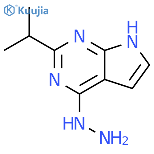 4-hydrazinyl-2-(propan-2-yl)-7H-pyrrolo2,3-dpyrimidine structure