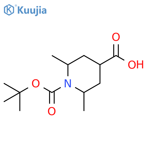 1-(tert-butoxy)carbonyl-2,6-dimethylpiperidine-4-carboxylic acid structure