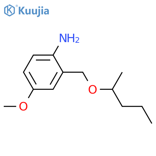 Benzenamine, 4-methoxy-2-[(1-methylbutoxy)methyl]- structure