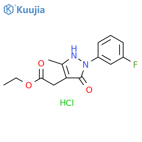 ethyl 2-2-(3-fluorophenyl)-5-methyl-3-oxo-2,3-dihydro-1H-pyrazol-4-ylacetate hydrochloride structure