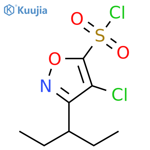 5-Isoxazolesulfonyl chloride, 4-chloro-3-(1-ethylpropyl)- structure