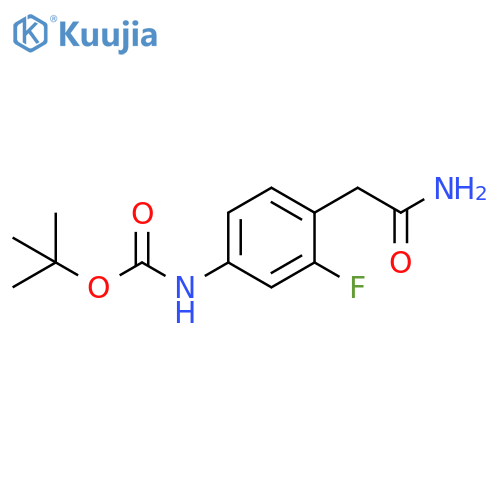 tert-butyl N-4-(carbamoylmethyl)-3-fluorophenylcarbamate structure