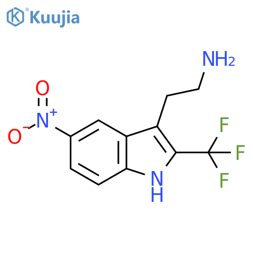 2-5-nitro-2-(trifluoromethyl)-1H-indol-3-ylethan-1-amine structure