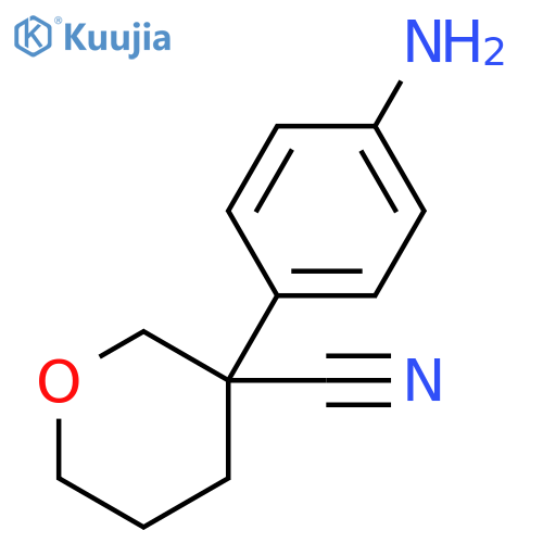 3-(4-aminophenyl)oxane-3-carbonitrile structure