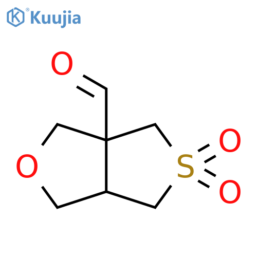 5,5-dioxo-hexahydro-5lambda6-thieno3,4-cfuran-3a-carbaldehyde structure